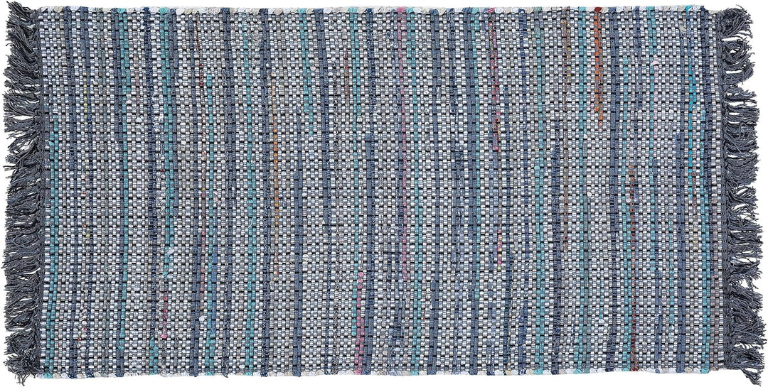 Trendy Teppich grau Streifen Baumwolle 80x150 cm Besni