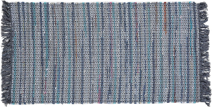 Trendy Teppich grau Streifen Baumwolle 80x150 cm Besni