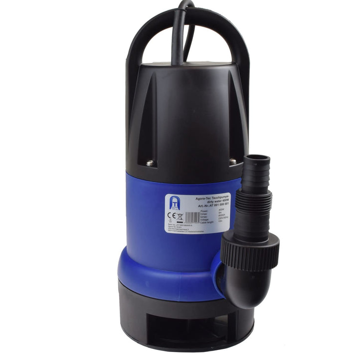 Agora-Tec® at- Tauchpumpe Dirty Water 400 mit integrierten Schwimmerschalter und max: 0,5 bar und ma