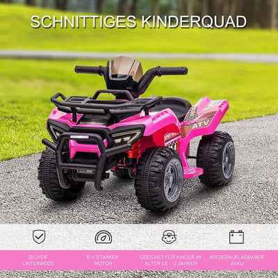 HOMCOM Mini Elektro-Quad Kinder Elektro ATV Frontlicht Kinderfahrzeug Elektroquad für 18-36 Monate K