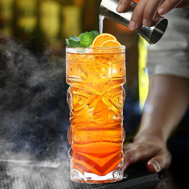 Transparente Tiki-Gläser, Set mit 170-400 ml, moderne Bar-Tiki-Cocktailgläser, perfekt für exotische