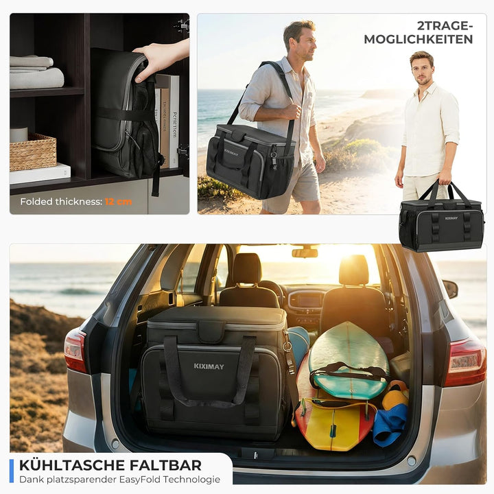 30L Kühltasche Gross Faltbar Kühlbox, Kühltasche für Essen & Getränke, Kühltasche Picknicktasche, Is