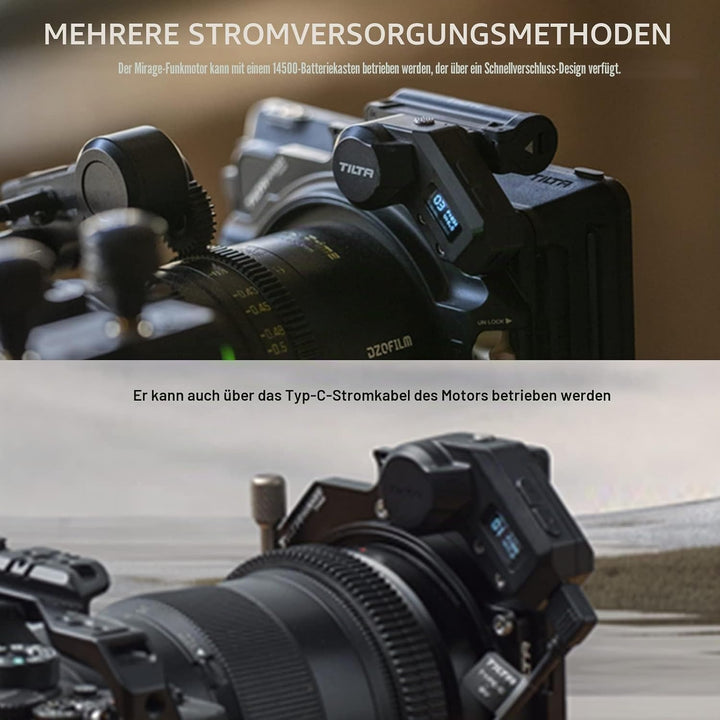 Tilta Mattbox,Mirage Motorisiertes VND Kit Matte Box mit Filterrahmen für DSLR/Spiegellose Kameras,9