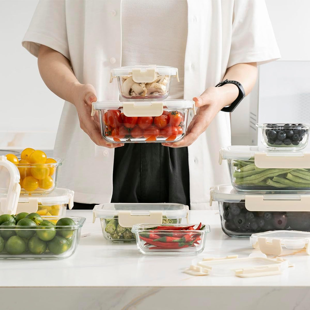 Fenger Vorratsbehälterset aus Glas, Glas-Frischhaltedosen,Aufbewahrungsbehälter für Küche und Restau