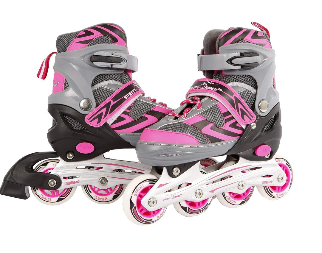Kids Globe Street Rider Inlineskates (Inliner) rosa/grau, verstellbar von Grösse 33-36 abec7 Alurahm