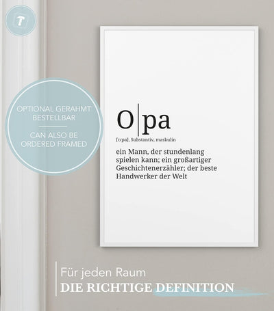 Papierschmiede® Definition: Opa, DIN A1 (59x84 cm), XXL Poster für Wohnzimmer, Schlafzimmer, Küche,