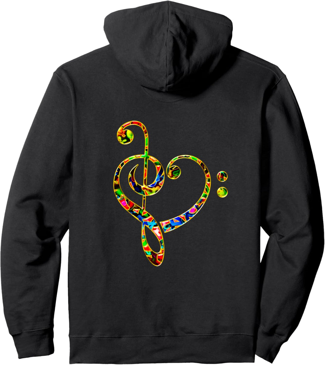 Bassschlüssel, Notenschlüssel, Herz, Ich liebe, Musik, Bass Pullover Hoodie