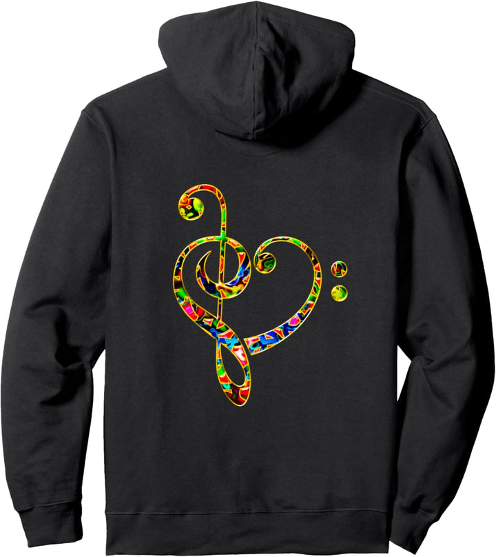 Bassschlüssel, Notenschlüssel, Herz, Ich liebe, Musik, Bass Pullover Hoodie
