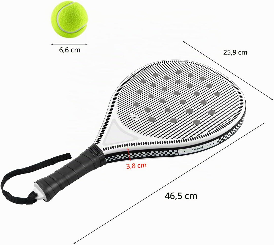 Padelracket 2er-Set mit ABS-Oberfläche und Eva-Schaumkern, für Erwachsene, inklusive Zwei Bällen und