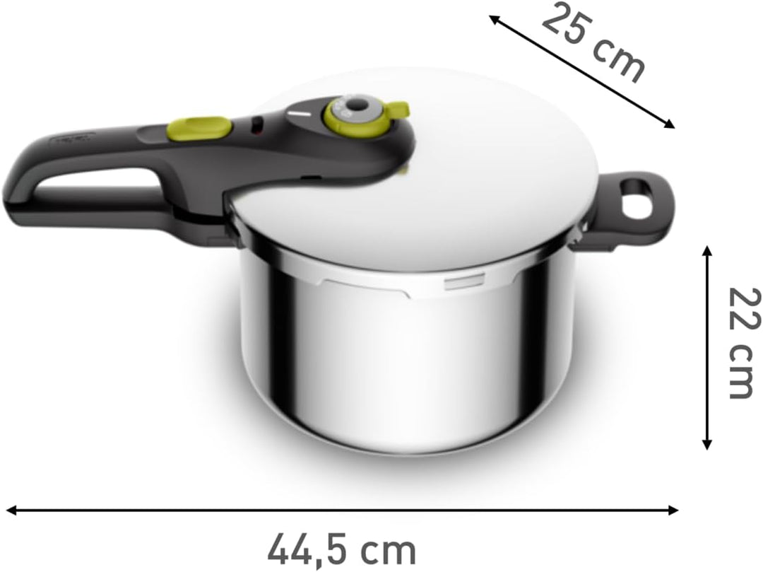Tefal Secure 5 Schnellkochtopf P25307 | inklusive Dampfkorb mit Dreifuss | 6 L Fassungsvermögen | Ho