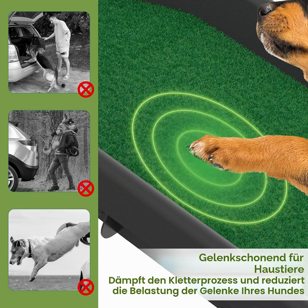 NAIZY Hunderampe 156cm Klappbare Hundetreppe Ramp mit Anti-Rutsch Matten Haustierrampe Kunststoff Ko