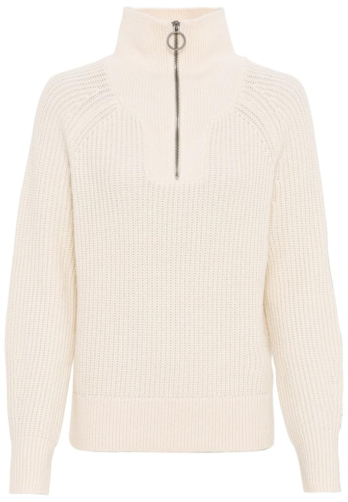 camel active Damen Stricktroyer mit Wollanteil XS Beige-weiss, XS Beige-weiss