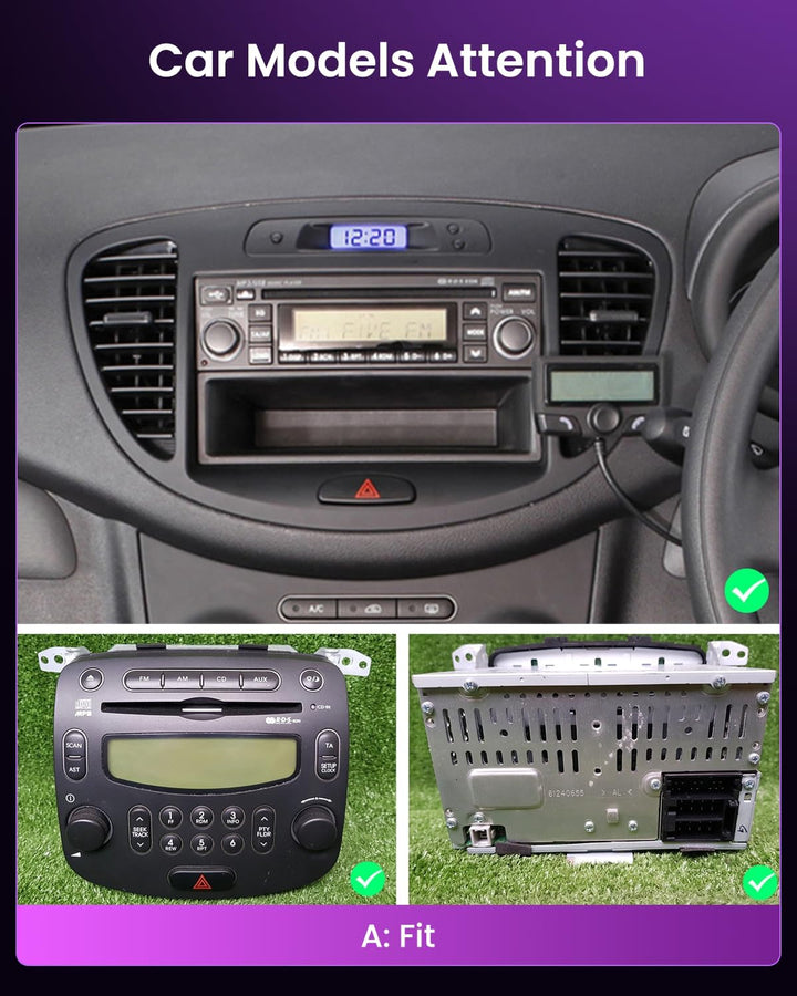 Inefala 4+64G Android 15 Autoradio für Hyundai i10 2007-2013 mit Wireless CarPlay Android Auto, 9 Zo