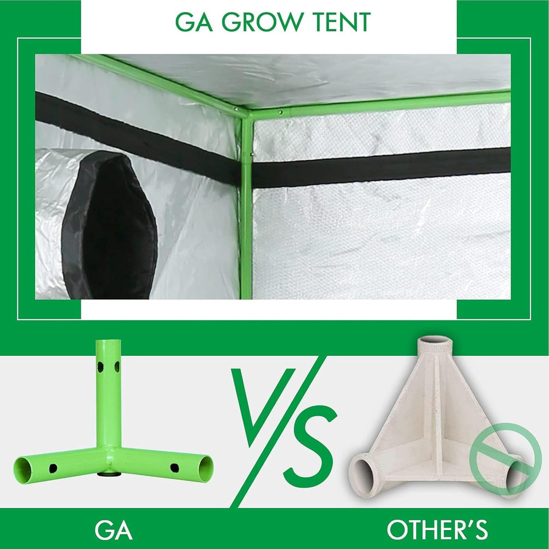 GreenArchitecture GA Grow Zelt 90x90x180 cm (35x35x70) Reflektierendes Mylar-Hydrokultur-Gewächshaus