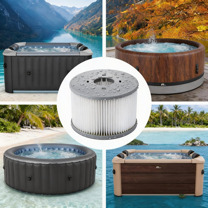 12er Set Ersatzfilter für MSPA Whirlpool-Filter-Kartuschen, Filter für Whirlpoal, für Heisse U-Boote
