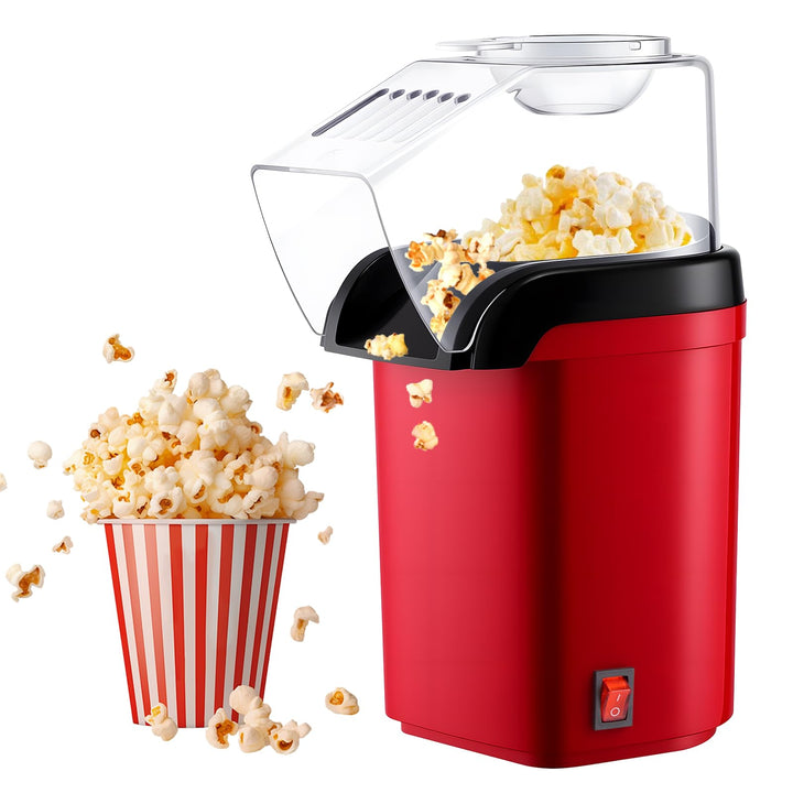 Heissluft Popcornmaschine - 1200W Mini Heissluft Popcorn Maker Ohne Öl Fett, 3 Min Schnellstart, One