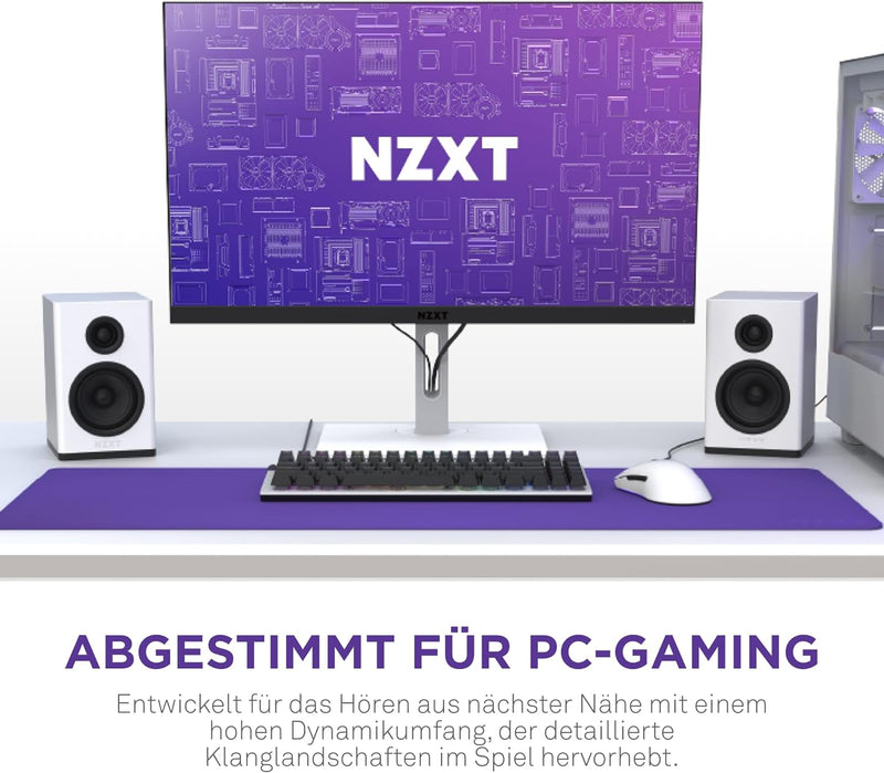 NZXT Relay PC-Gaming-Desktop-Lautsprecher –AP-SPKW2-EU - Full-Range-Sound – 80 Watt – Hoher Dynamikb