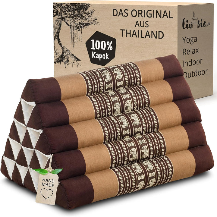 livasia Rückenstützkissen extrahoch, Dreieckskissen für Garten und Balkon, Keilkissen mit Kapok, Lag