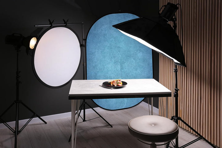 Kate 1.5x2m Schwarz/Grau Falthintergrund Fotografie Faltbarer Studio Hintergrund Faltender Hintergru