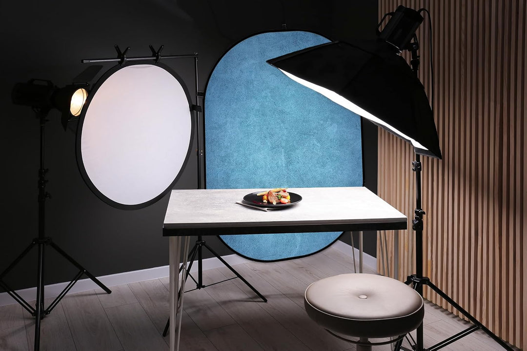 Kate 1.5x2m Grau/Schwarz Falthintergrund Fotografie Faltbarer Studio Hintergrund Faltender Hintergru