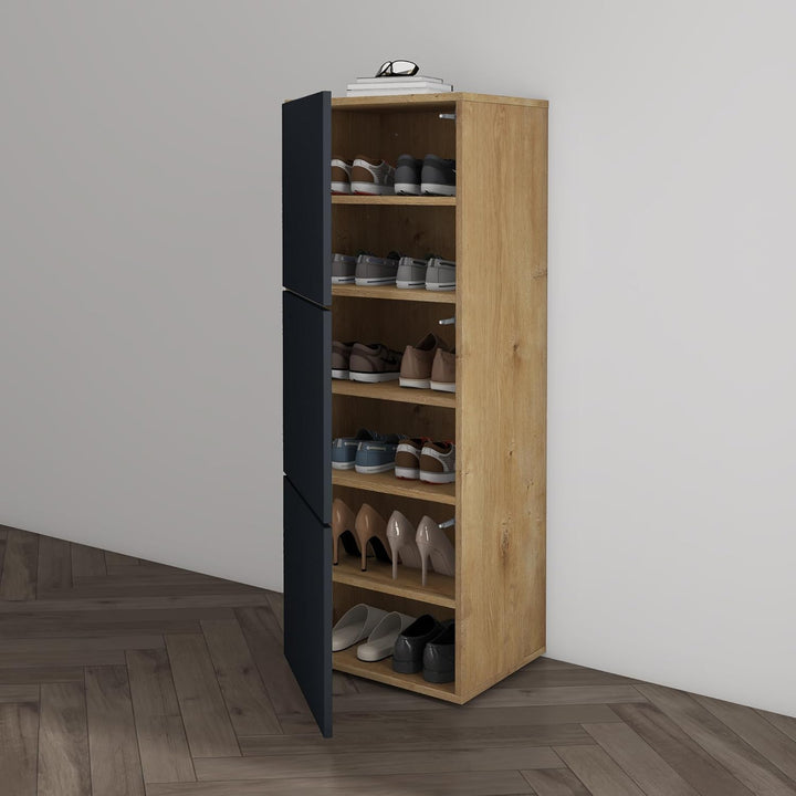 Mai & Mai Schuhschrank aus Holz, Schuhkommode mit 3 Schränken BTH: 45x36x120 cm Schuhregal Möbel in