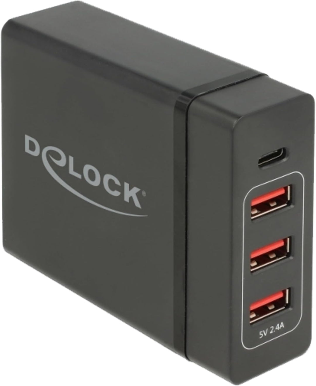 Delock Netzteil extern USB Type-C PD3.0 + 3X USB A Buchse 60W+12W schwarz