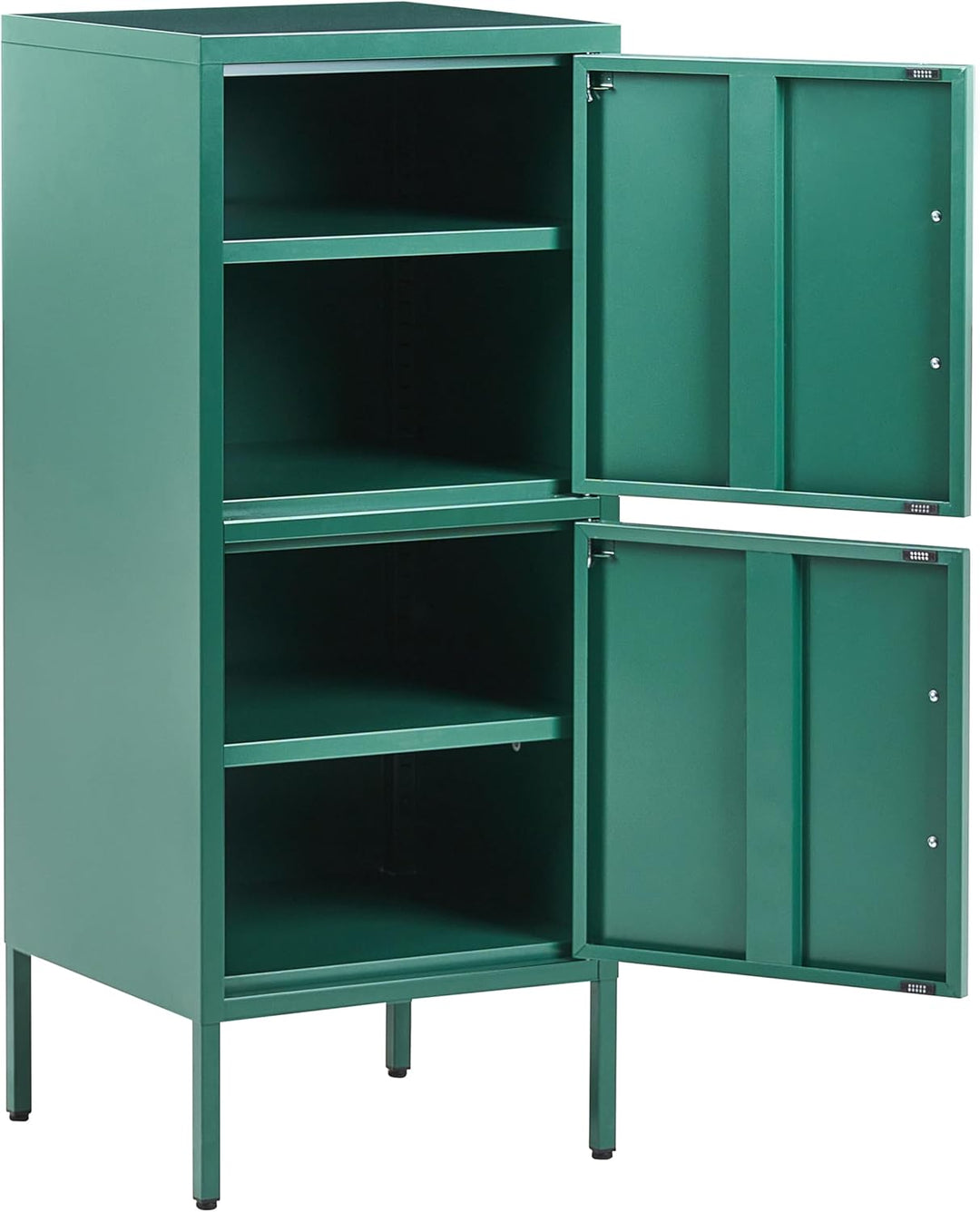 Aktenschrank mit 2 Türen 4 Ablagefächern Stahl grün Industrie Stil Huron