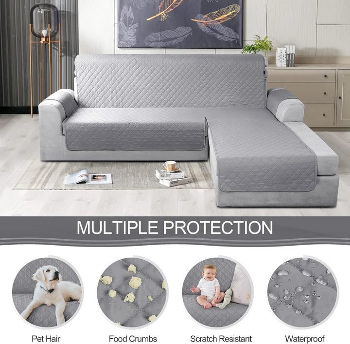 TAOCOCO Chaiselongue Sofabezug L Form, Wasserdichter Stretch Sofa überzug, Sofaschoner rutschfest, M