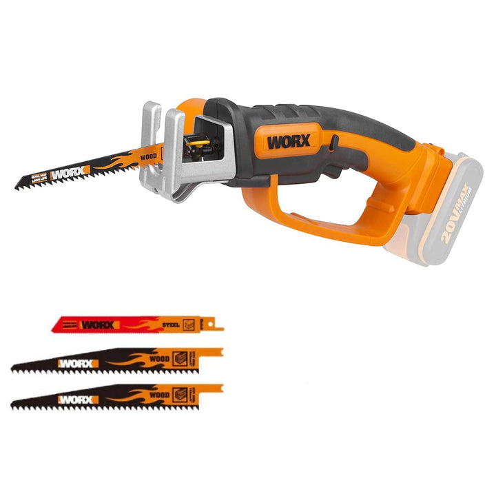 WORX WG894E.9 Säbelsägen 20V - ideal für Sägearbeit mit Holz/Stahl - max. Schnittiefe 60mm - PowerSh