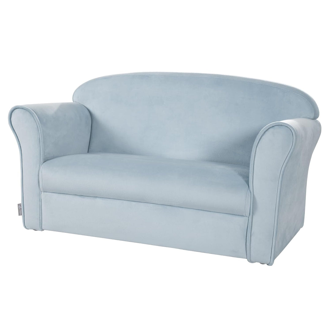 roba Kindersofa Lil Sofa mit Armlehnen für Mädchen und Jungen - Bequeme Kindercouch - Samtstoff hell