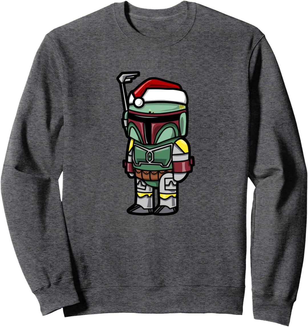Star Wars Boba Fett Santa Hat Cartoon Style Christmas Sweatshirt