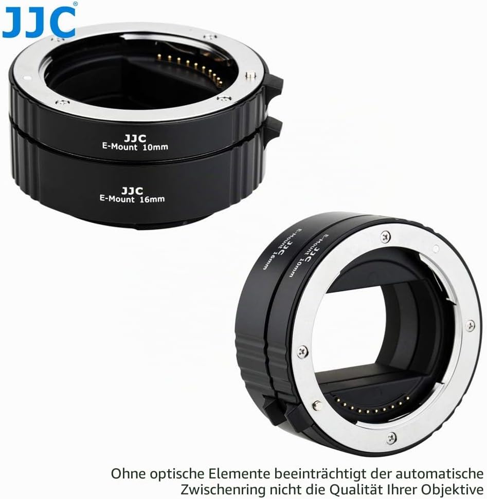 JJC Autofokus-Zwischenringe (AF) mit TTL-Belichtung für Makrofotographie 10mm und 16mm (Passen für S