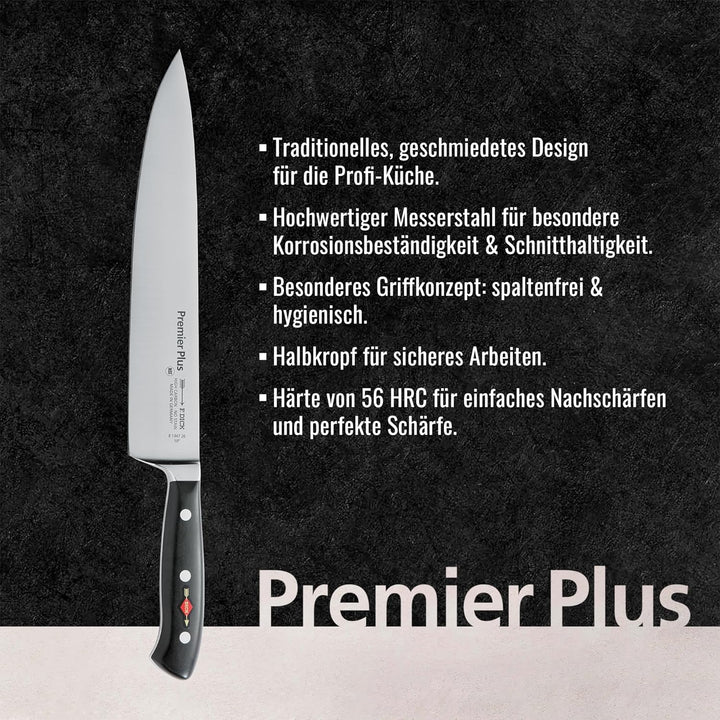 F. DICK Kochmesser, Küchenmesser, Premier Plus (Messer mit Klinge 26 cm, X50CrMoV15 Stahl, nichtrost