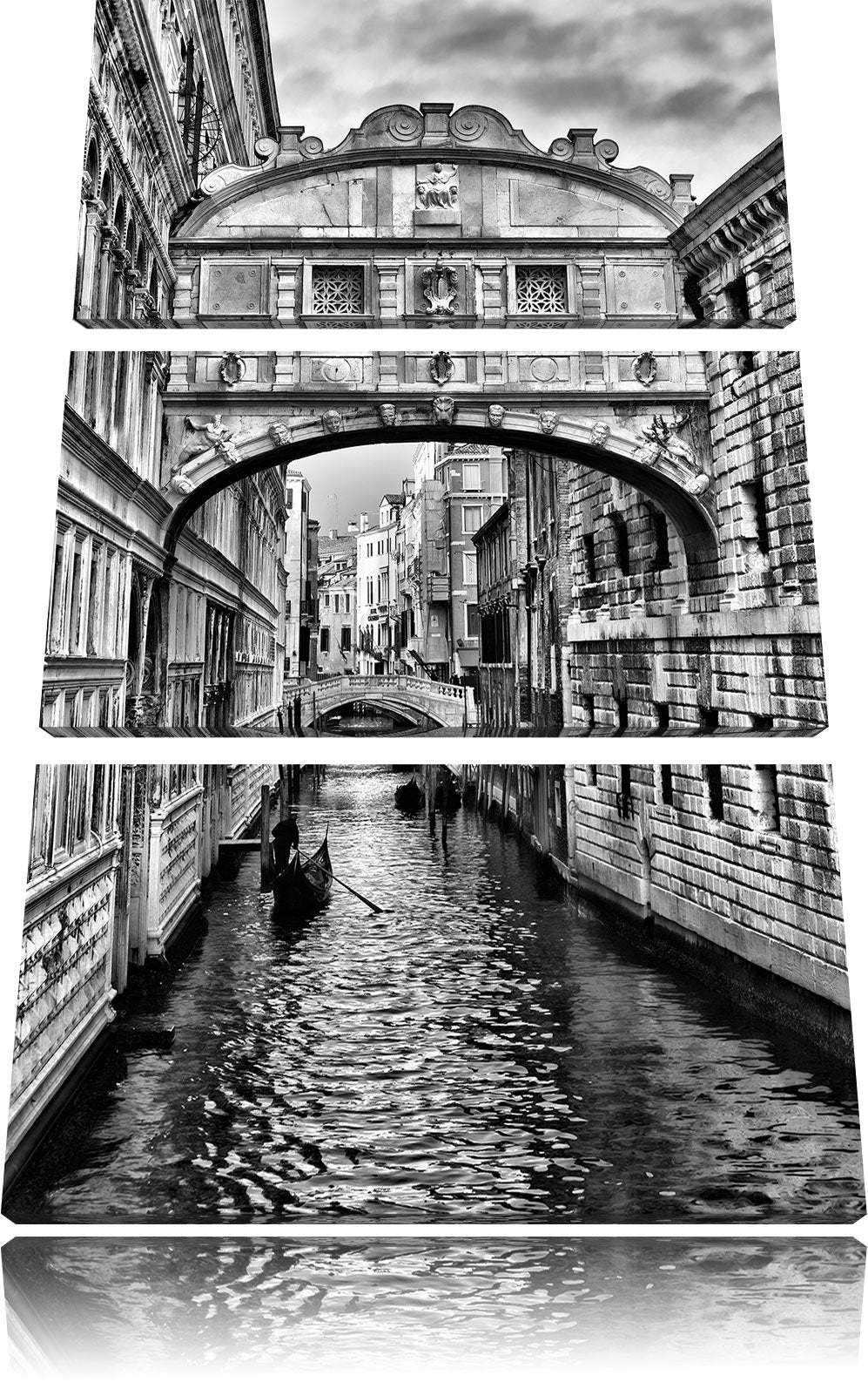 Pixxprint Romantischer Kanal in Venedig als Leinwandbild/Grösse: 3 Teilig (120x80) cm/Wandbild/Kunst