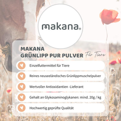 Makana Grünlipp PUR, Grünlippmuschel Pulver, 500 g Beutel
