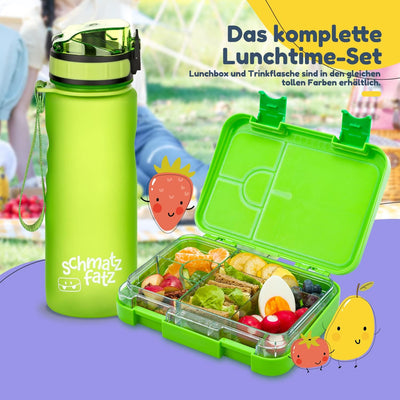 schmatzfatz Lunchbox für Kinder, Lunchbox, Bento-Box, bunt, Brotdose für Kinder, BPA-frei, wasserdic