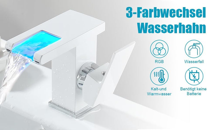 Wasserhahn Bad Waschbecken, Armatur Wasserfall, Kalte Und Heisse Armaturen, Badarmatur Mit 3/8" Heis