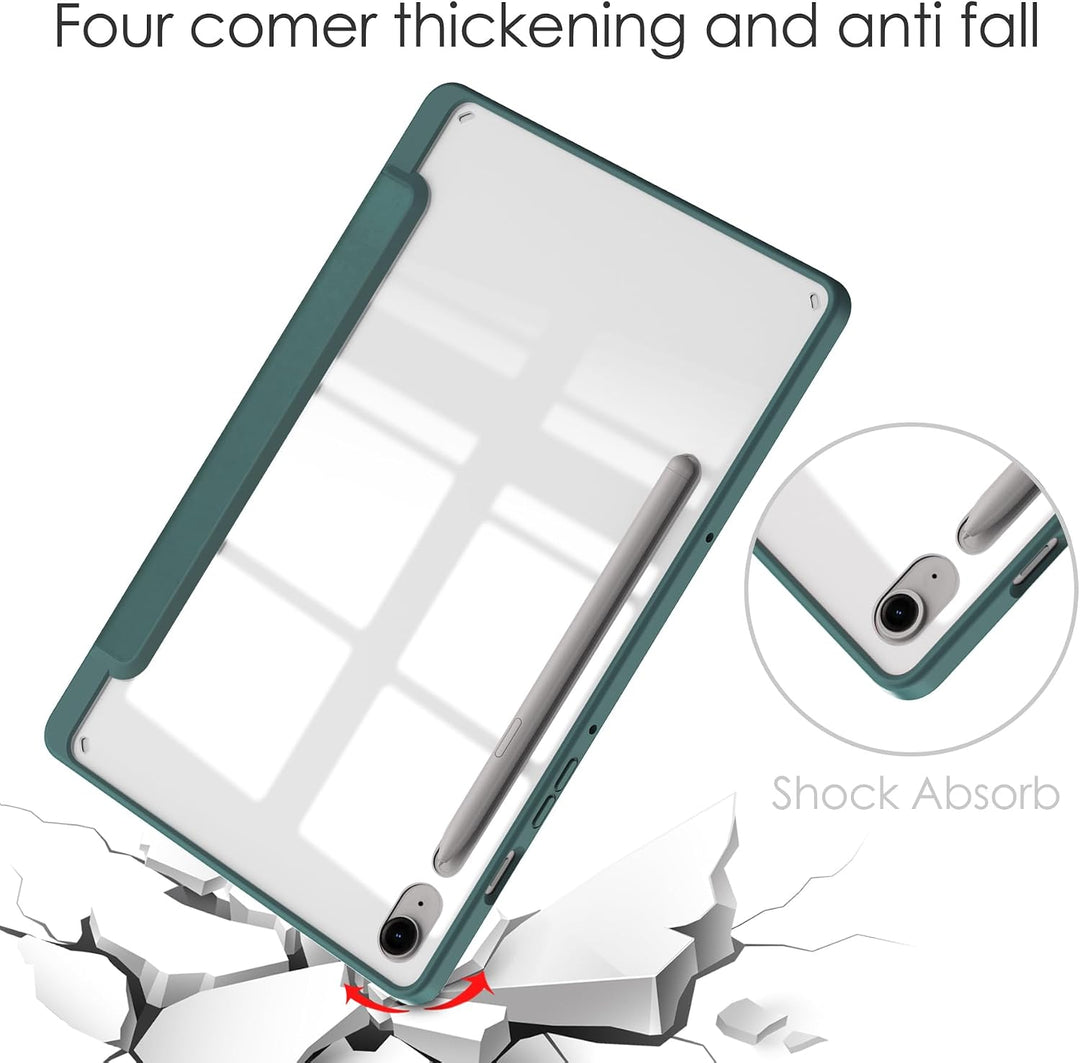Hülle für Samsung Galaxy Tab S9 FE Cover,Premium Silicone Ultra Schlank leichte Schutzhülle,Dreifach