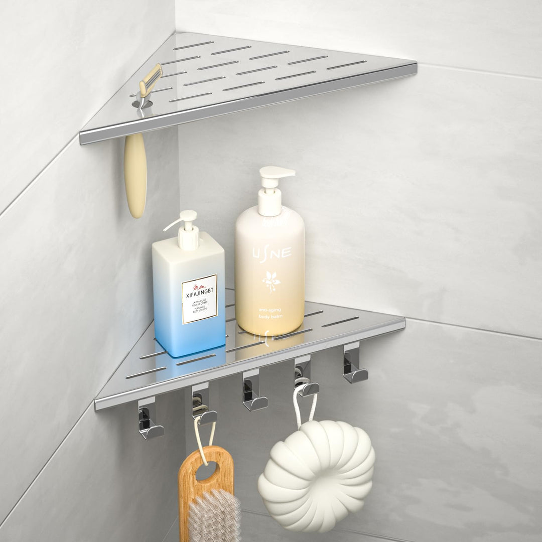 Eck-Duschregal Edelstahl 304,Eckregal Dusche für geflieste Wände | 25,4 cm Duschablage Ecke für Badr