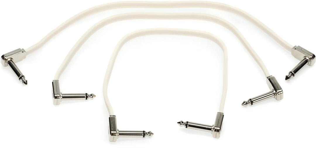 Ernie Ball Flachband-Patchkabel, 3er-Pack, 30 cm, Weiss Weiss 30,5 cm 3 Stück, Weiss 30,5 cm 3 Stück