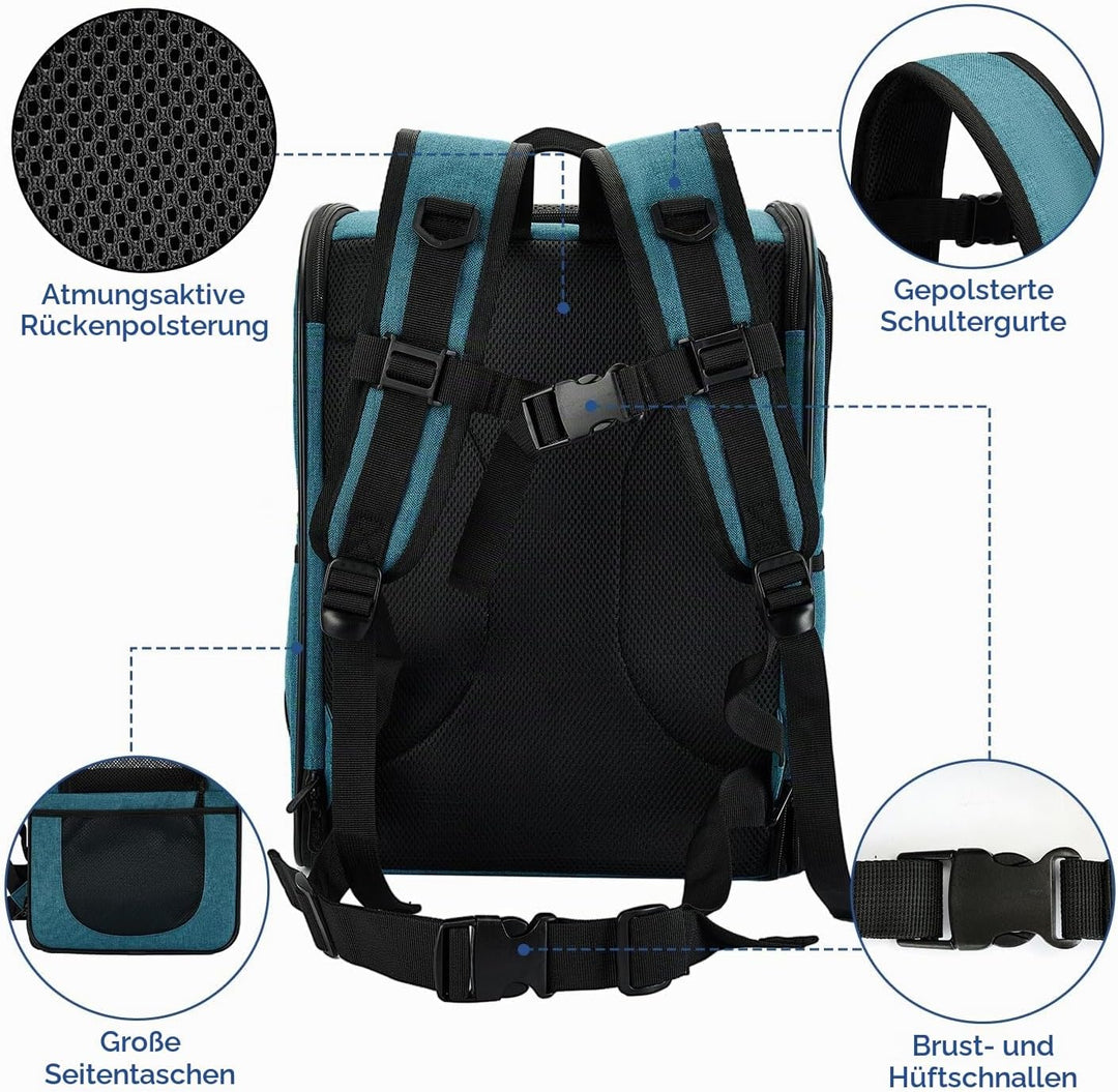 apollo walker HundeRucksack und KatzenRucksack für Kleine Haustiere(Belastbarkeit 2-15kg) - Gepolste
