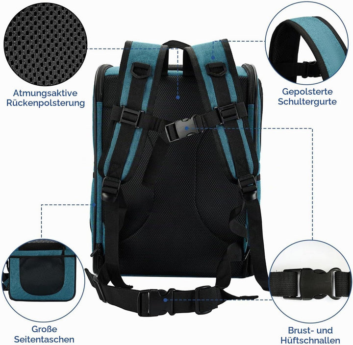 apollo walker HundeRucksack und KatzenRucksack für Kleine Haustiere(Belastbarkeit 2-15kg) - Gepolste
