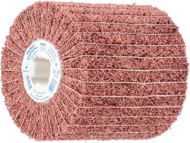 PFERD 44641106 POLINOX Schleifwalze PNZ | 100 x 100 mm, Keilnut 19 mm, Korund A60, gröberes Schliffb