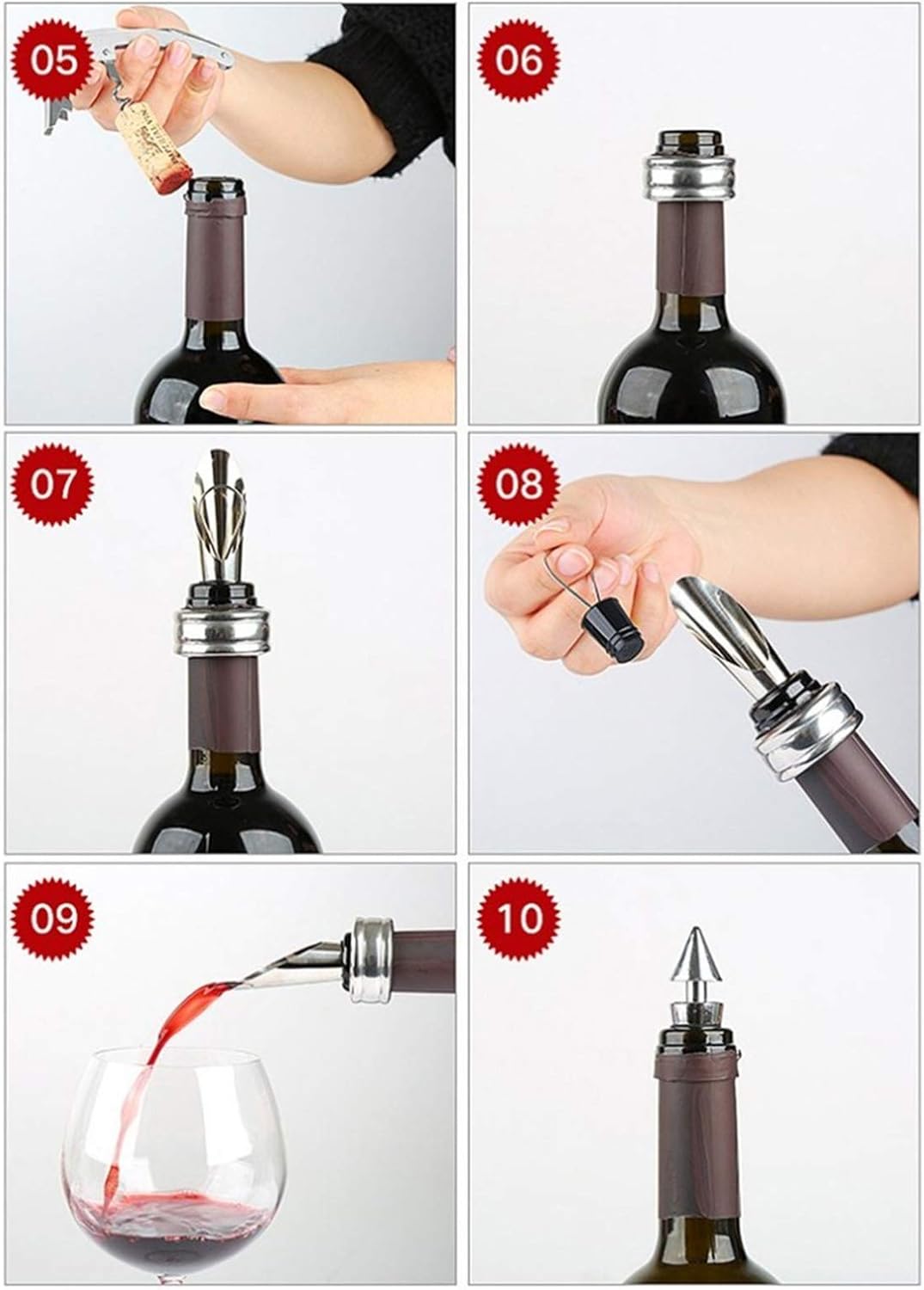 Flaschenöffner-Set Flaschenöffner Kuuleyn Weinöffner-Kit, 5 Stück/Set Weinöffner-Zubehör Geschenkwer