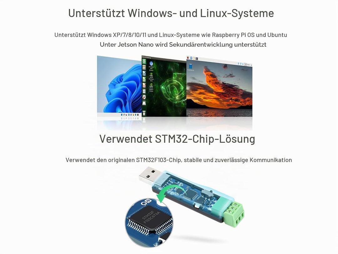 USB zu CAN Adapter Analysator CAN Bus Konverter Basierend auf STM32 Chip, Unterstützt Windows 11/10/