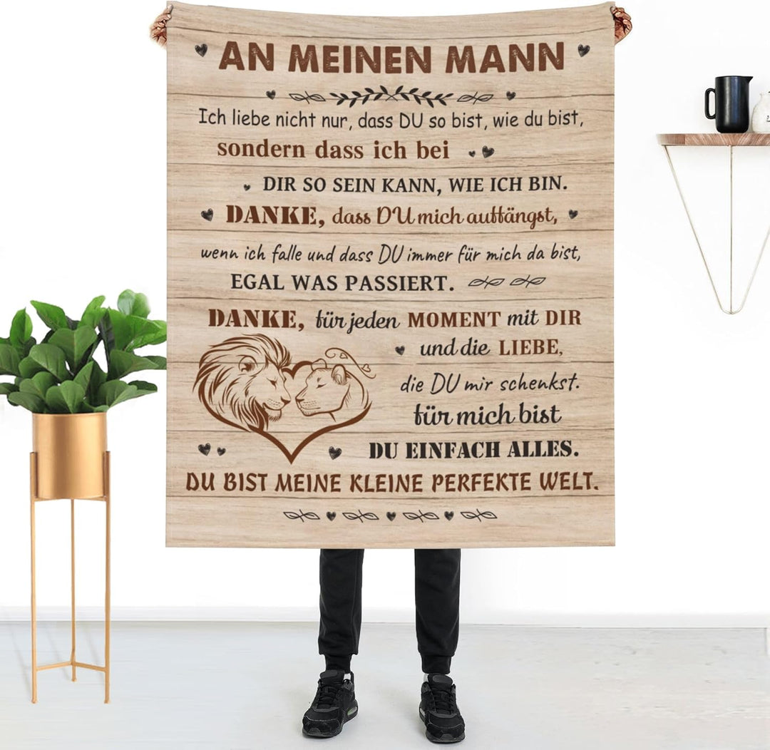 Geschenke für Ehemann, Kuscheldecke für Meinen Mann, Jahrestag Hochzeitstag Geburstag Geschenke für
