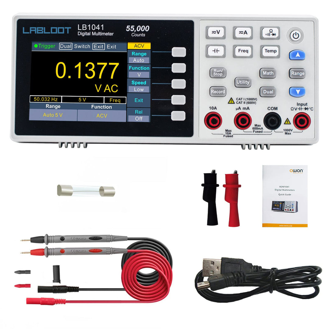 Labloot LB1041 USB Digitales Multimeter, 3,7 Zoll LCD-Bildschirm, 55000 Counts True RMS Temperatur M
