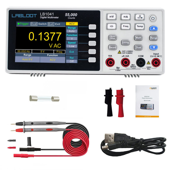 Labloot LB1041 USB Digitales Multimeter, 3,7 Zoll LCD-Bildschirm, 55000 Counts True RMS Temperatur M
