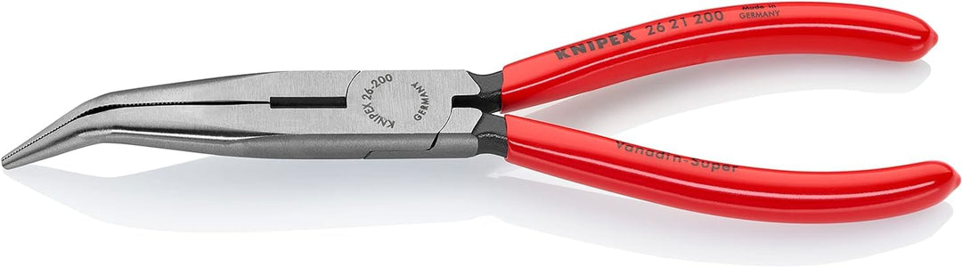 KNIPEX Flachrundzange mit Schneide (Storchschnabelzange) mit Kunststoff überzogen schwarz atramentie