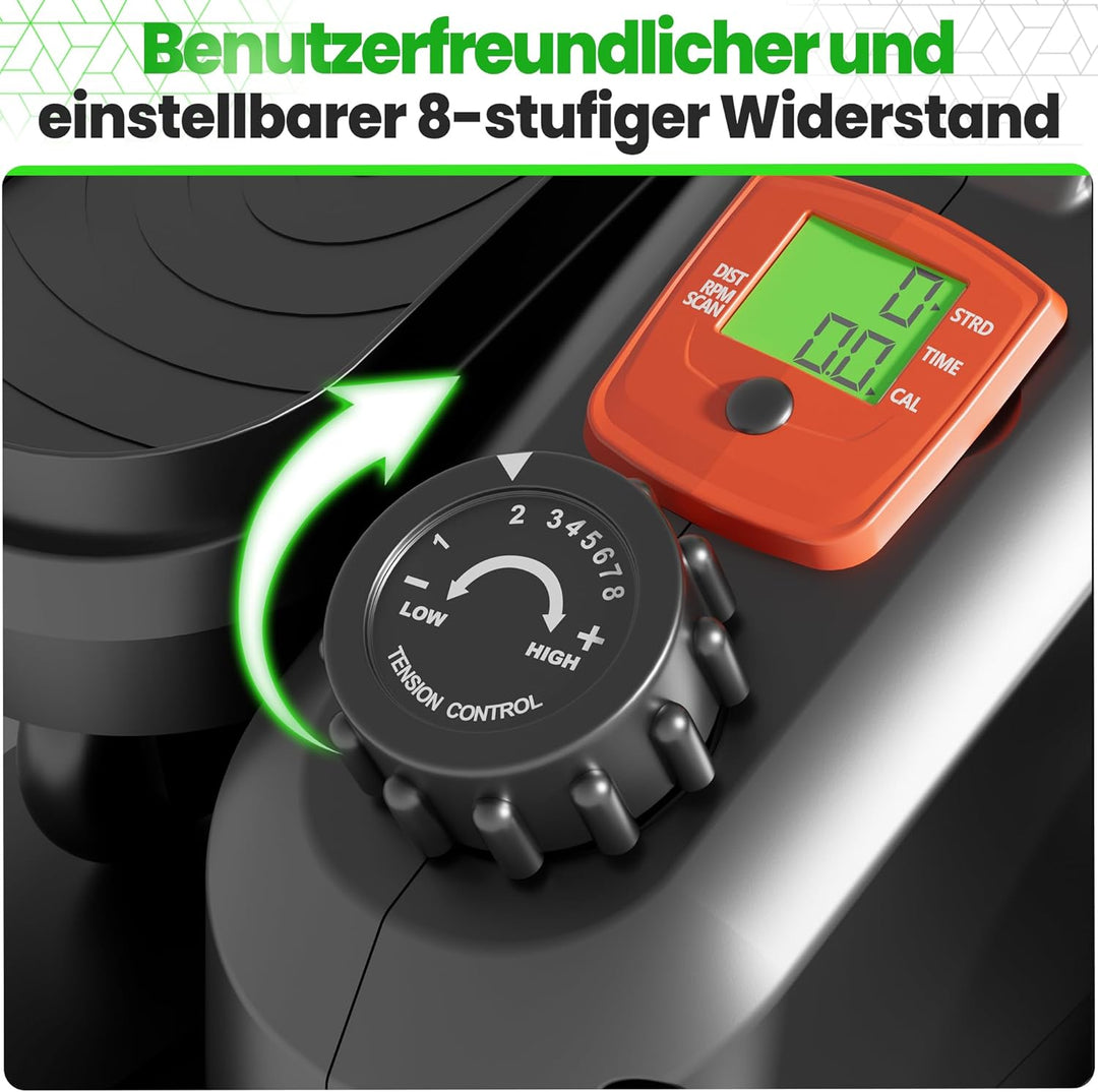 Ultrasport Stepper für Zuhause: Rutschfester Up-Down Swing mit LCD Display und 8 Stufen, Fitness Ste